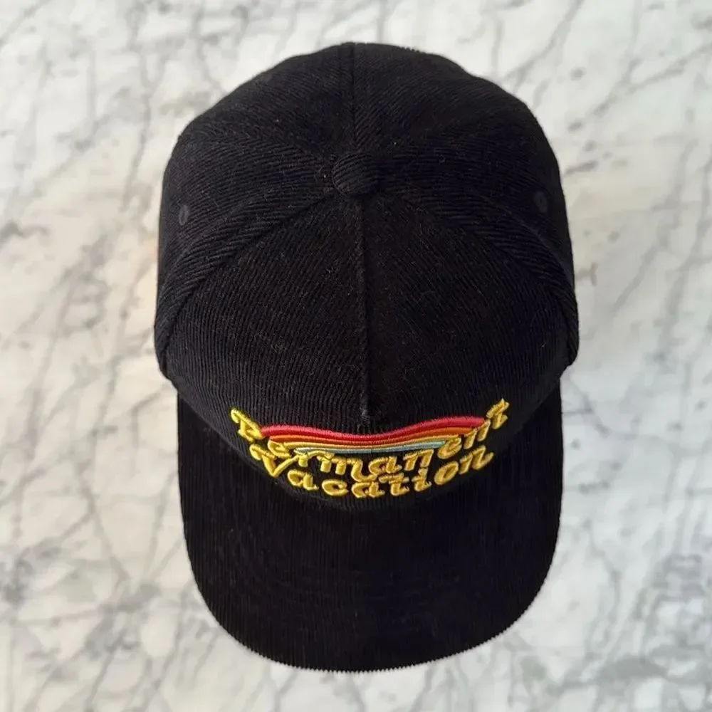 Tiny Whales Corduroy SnapBack Permanent Vacation Rainbow Trucker Hat Sz 6-12Y